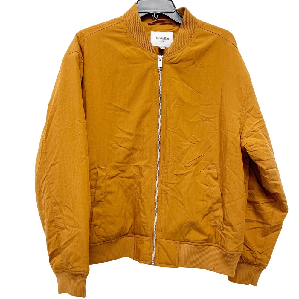 Goodfellow & Co Ochre Amber Brown Full Zip Lightweight Bomber Jacket Size S